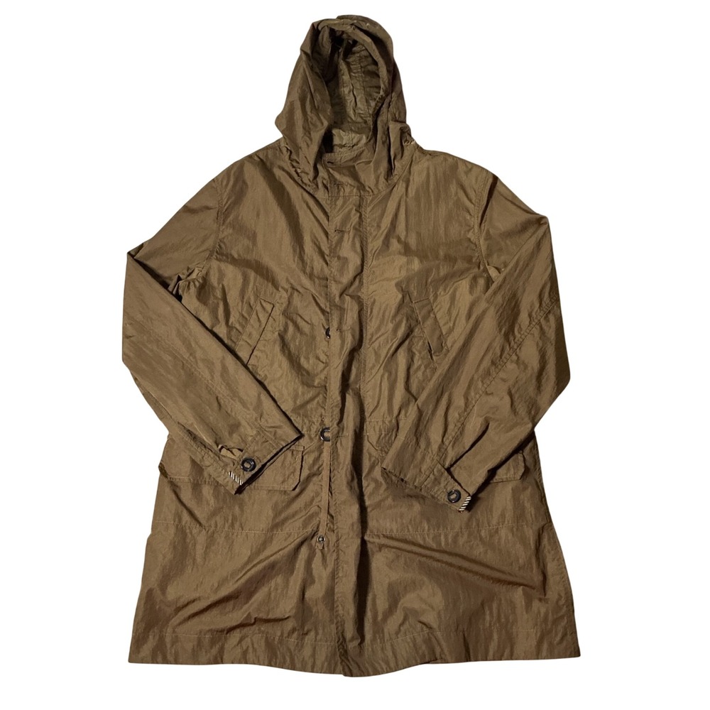 Billy Reid Hooded Nylon Parka Jacket Mens M Brown‎ Gorpcore Lightweight Coat